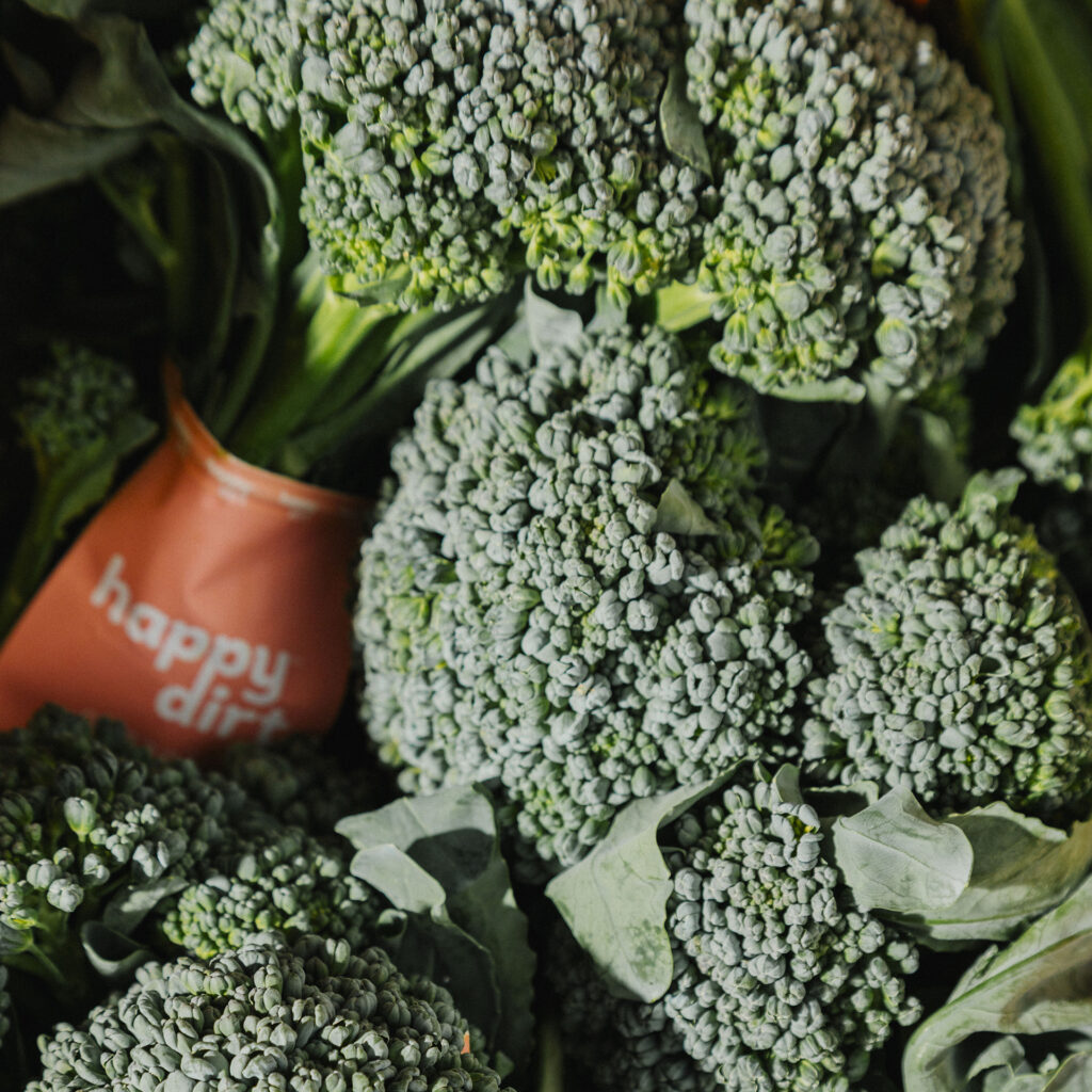 organic bunched baby broccoli in a box